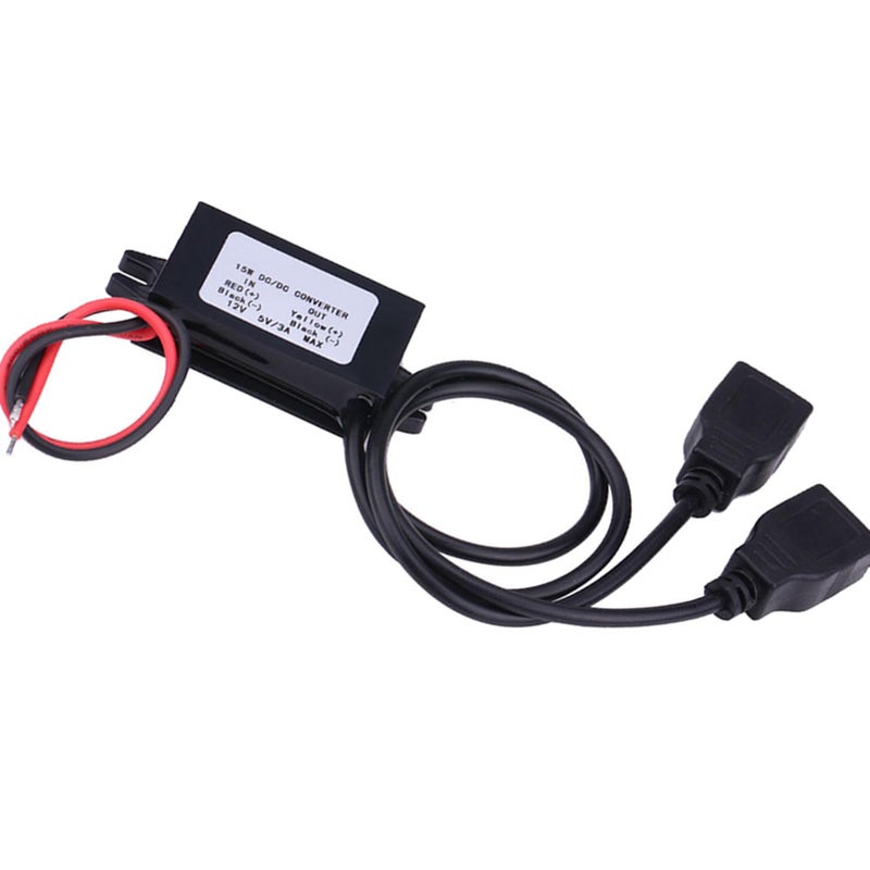 شاحن سيارة مزدوج USB محول وحدة محول DC 12V إلى 5V 3A محول للهاتف والأجهزة - Image 3