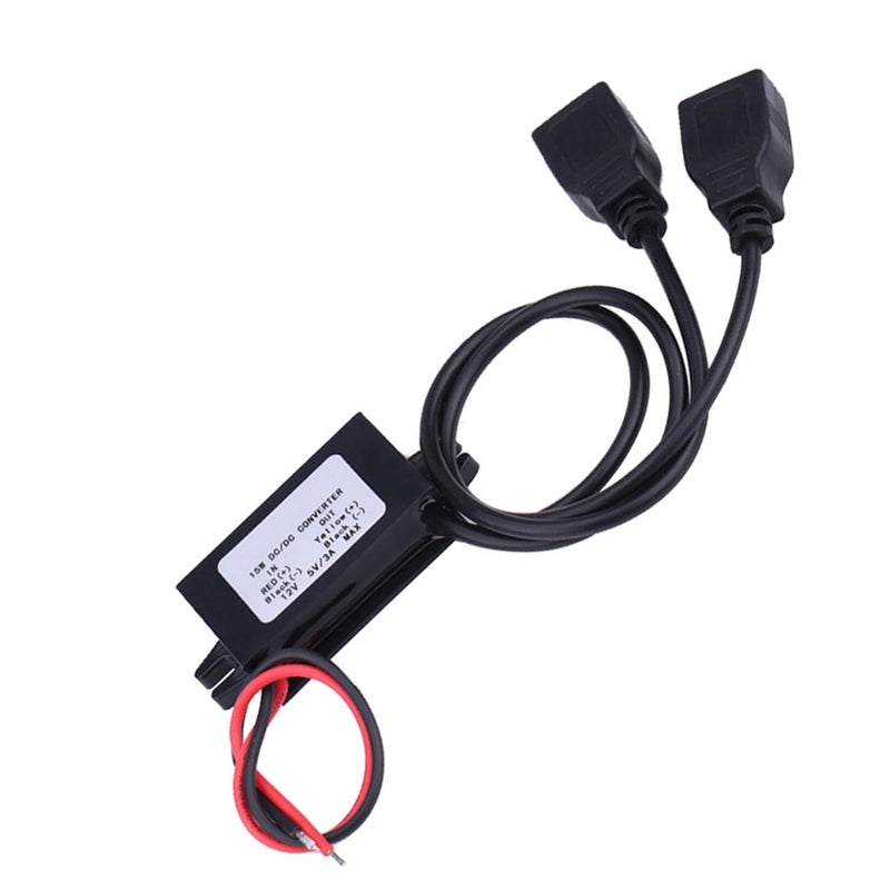 شاحن سيارة مزدوج USB محول وحدة محول DC 12V إلى 5V 3A محول للهاتف والأجهزة - Image 4