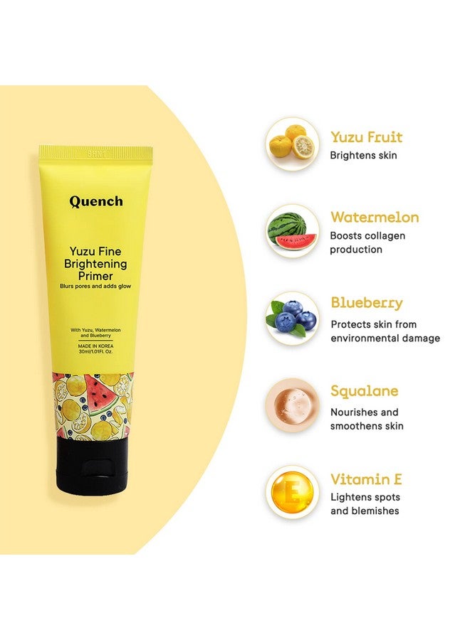 QUENCH BOTANICS Quench Vitamin C Brightening Primer with Ultra Fine Shimmer Pigment | Gives Brighter, Dewy Complexion | Lightweight & Non-Sticky | Made in Korea (30ml)  - Image 2