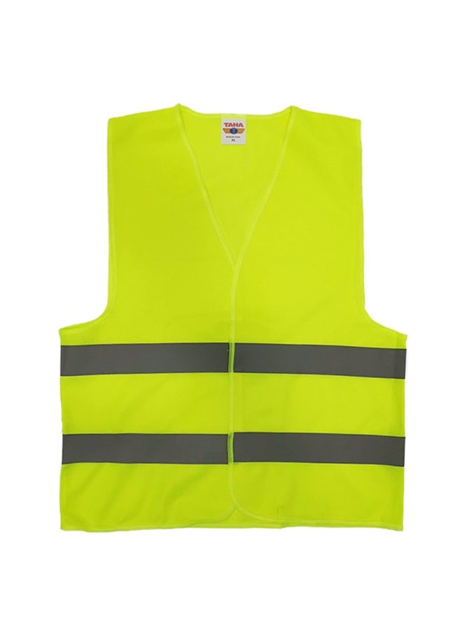 TAHA Flyfish Safety Jacket – 100g Cloth with 2-Line Reflective Strips, Yellow, High-Visibility Protection | One Size  - Image 1