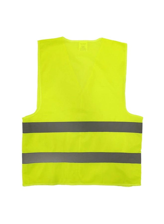 TAHA Flyfish Safety Jacket – 100g Cloth with 2-Line Reflective Strips, Yellow, High-Visibility Protection | One Size  - Image 2