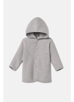 Tchibo Toddler Unisexs Walk Milled Jacket, Light Grey  - Image 2