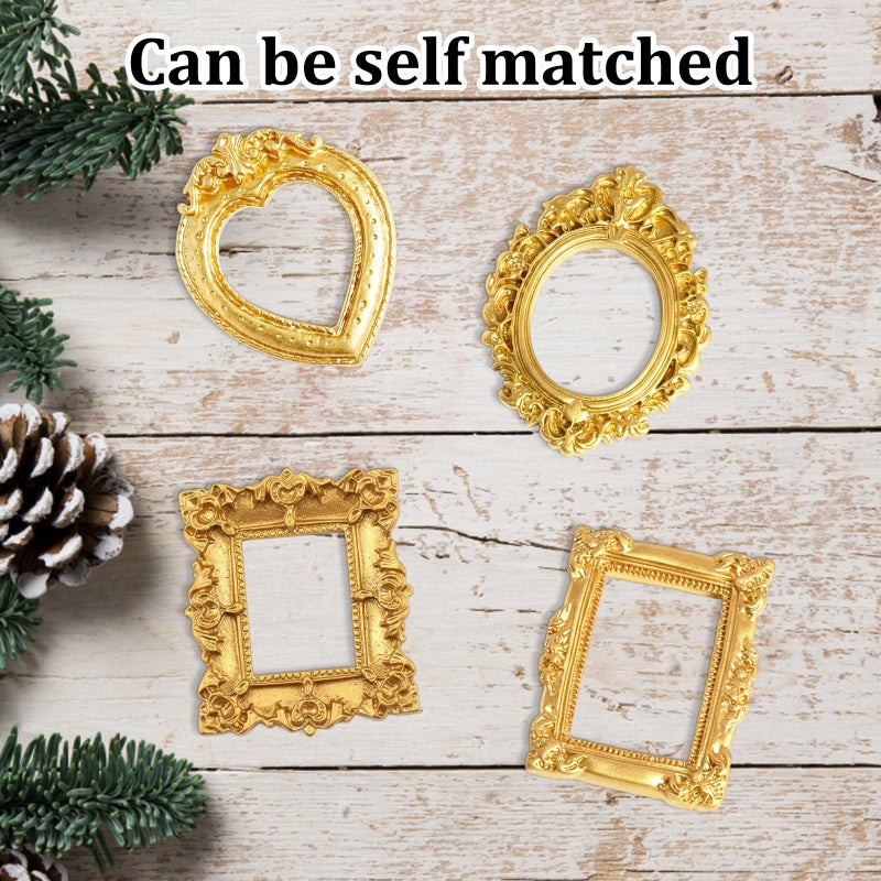 CZFSWT 12PCS Miniature Picture Frames, Mini Picture Frames, Vintage Mini Frames Suitable for DIY Jewelry Display, Holiday Party Decor, Photography Wall Props - Image 5