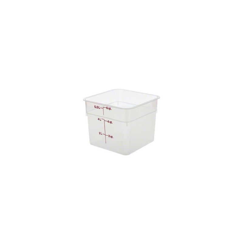 Cambro Food Storage Container  Classic Series Square  6 QT Quart  Commercial Grade for Food Prep Translucent