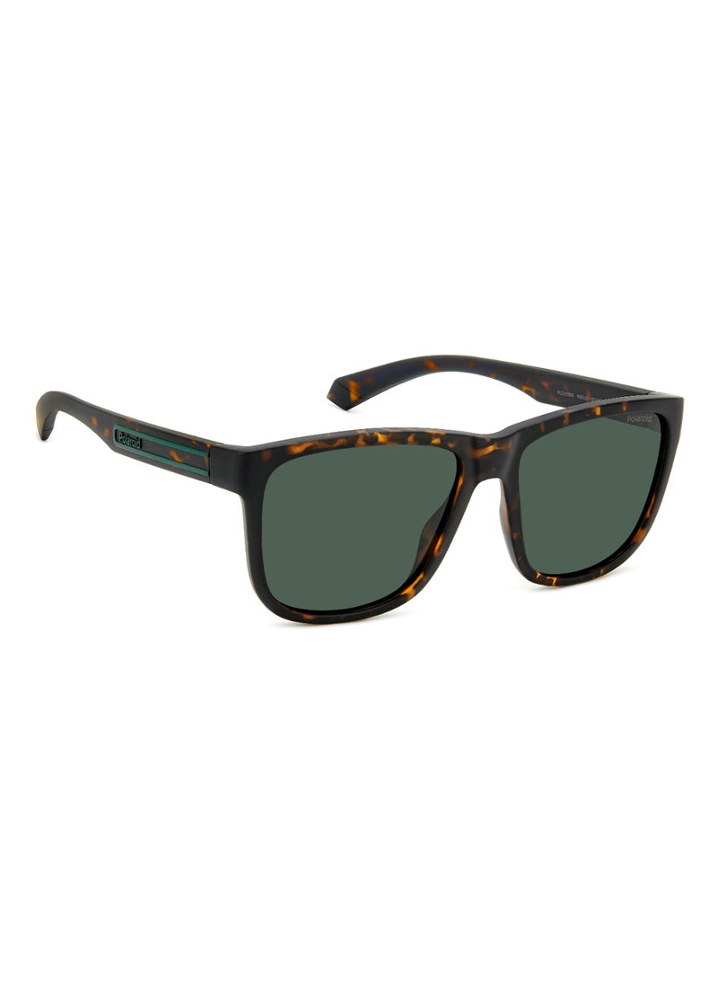 Polaroid Men's Polarized Rectangular Shape  Sunglasses PLD 2155/S GREEN 47 - Lens Size: 47.3 Mm - Mt Bw Hvn  - Image 2