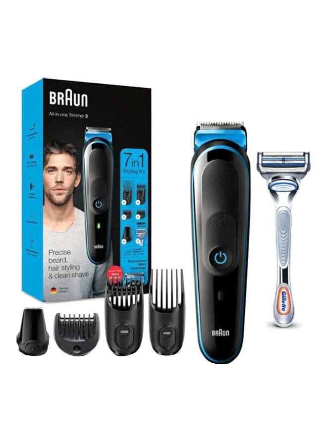 BRAUN All In One Hair Trimmer Personal Care MGK3242 Black/Blue - Image 1