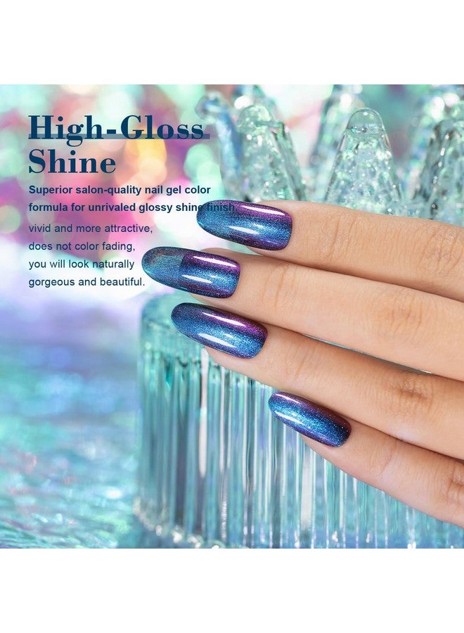 RARJSM Chameleon Gel Nail Polish Dark Blue To Purple Multichrome Color Changing Holographic Glitter Gel Polish Curing Requires Sparkle Shimmer Nail Gel Varnish Soak Off Diy At Home Salon 15Ml - Image 3