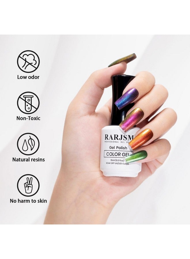 RARJSM Chameleon Gel Nail Polish Dark Blue To Purple Multichrome Color Changing Holographic Glitter Gel Polish Curing Requires Sparkle Shimmer Nail Gel Varnish Soak Off Diy At Home Salon 15Ml - Image 4