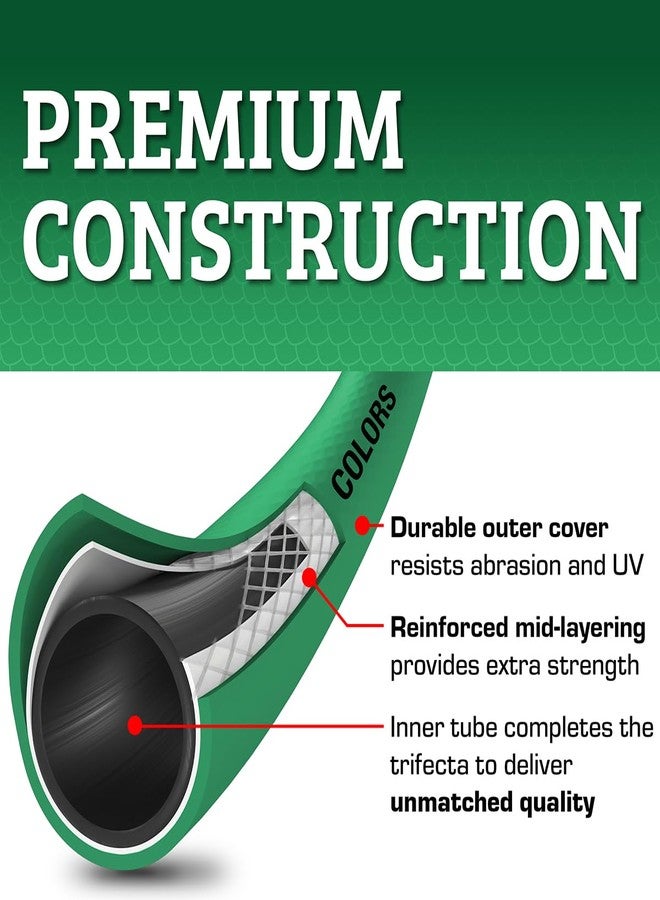 Flexzilla Colors™ Std Grip Garden Hose 5/8" x 50' 3/4" - 11 1/2 GHT Fittings, Forest Green - Image 2
