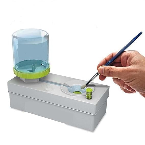 Hidak Paints Cleaning Tool Paint Brush Rinser Cleaner with Flushing Button Auto Refill Water Tank Paint Brush Rinser Water Recycling Brush Rinser for Acrylic Paint Brushes Makeup Brush Cleaner - Image 1