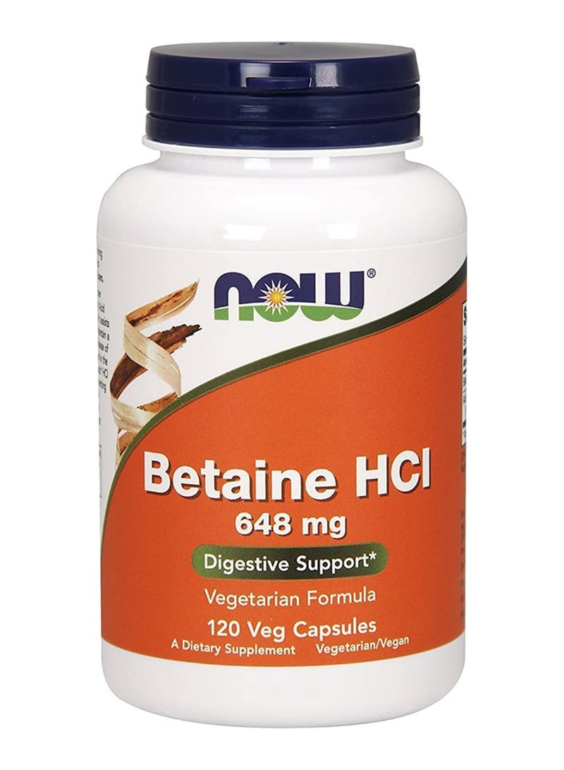 now Betaine Hcl 648 Mg With 150 Mg Of Pepsin 120 Capsules 2 Pack - Image 1