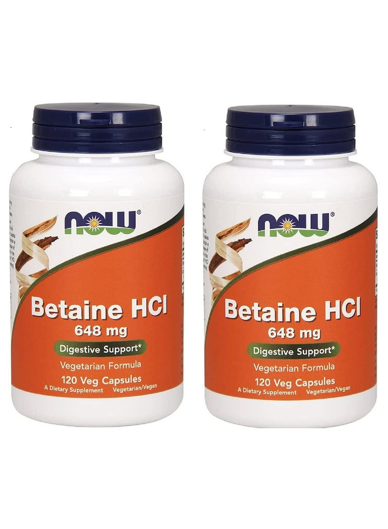 now Betaine Hcl 648 Mg With 150 Mg Of Pepsin 120 Capsules 2 Pack - Image 5