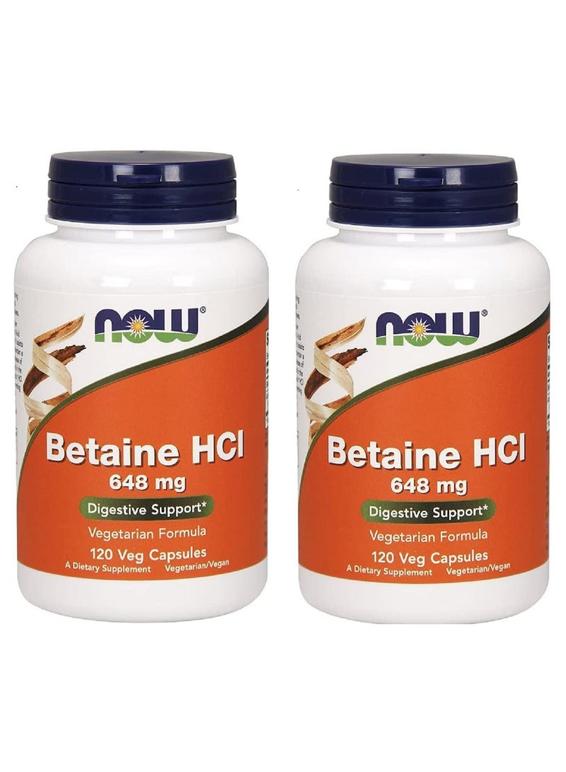 now Betaine Hcl 648 Mg With 150 Mg Of Pepsin 120 Capsules 2 Pack - Image 4