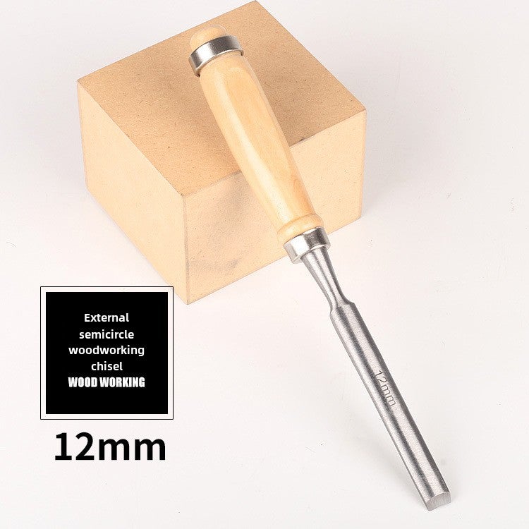 Factory Direct semi-circular chisel carving knife 4-piece semi-circular woodworking chisel wholesale wooden handle chisel carving(Semicircle outer Blade 4 pieces suit) - Image 5