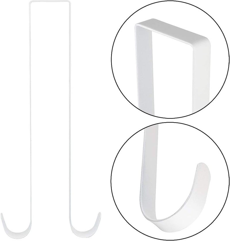 Nxtop Over The Door Metal Double Sided Wreath Hanger - 1 Sided Wreath Hanger for Clothing, Towels, Wreaths, Bags Organization, Parties or Holiday Decoration - Premium Sturdy Metal 15" L (1Pcs, White) - Image 1