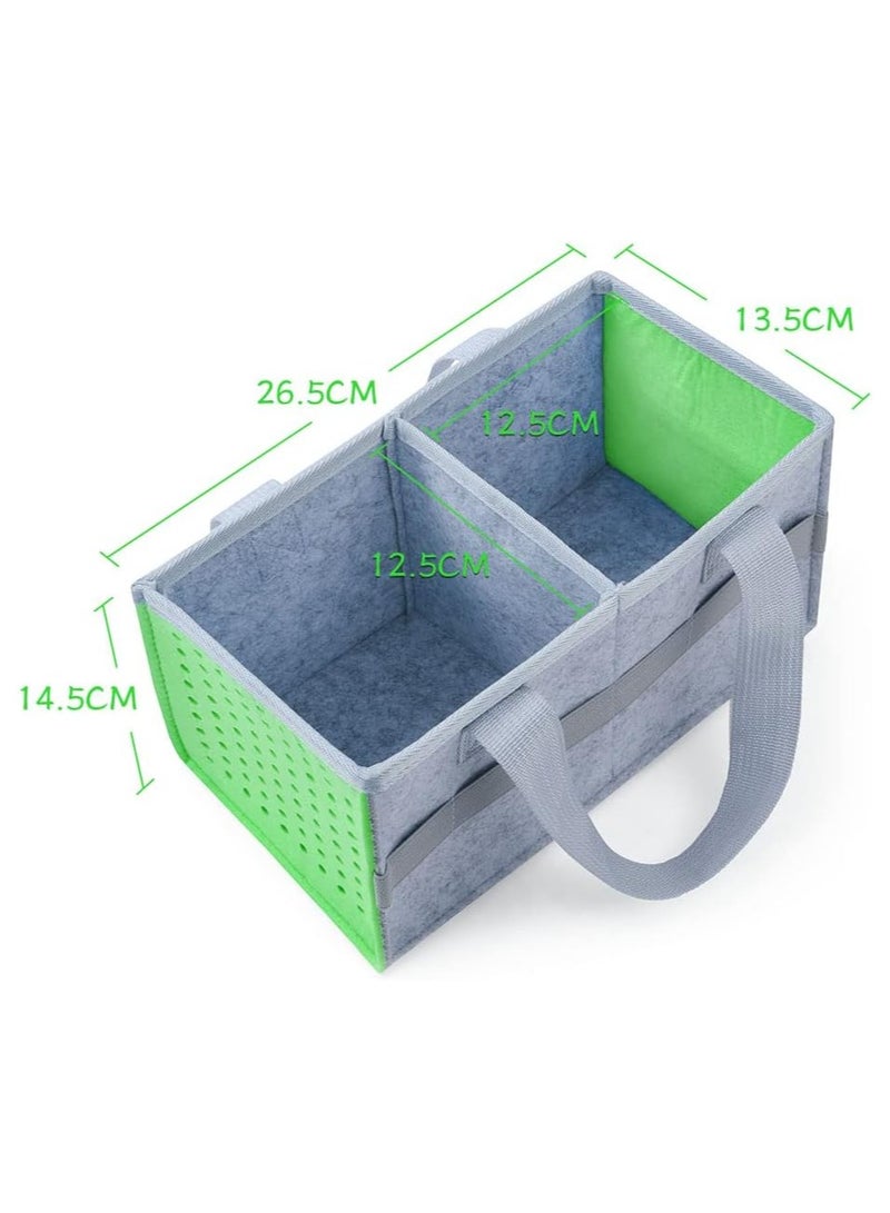 KASTWAVE Bag for Toniebox Tasche Kids Starter Set, Holds 30-40 Tonies Figures and Audio, Carrying Bag with Handle for Toniebox/for Toniesbox Accessories Travel Bag/for Tonies Audio Characters(Green+Grey) - Image 2