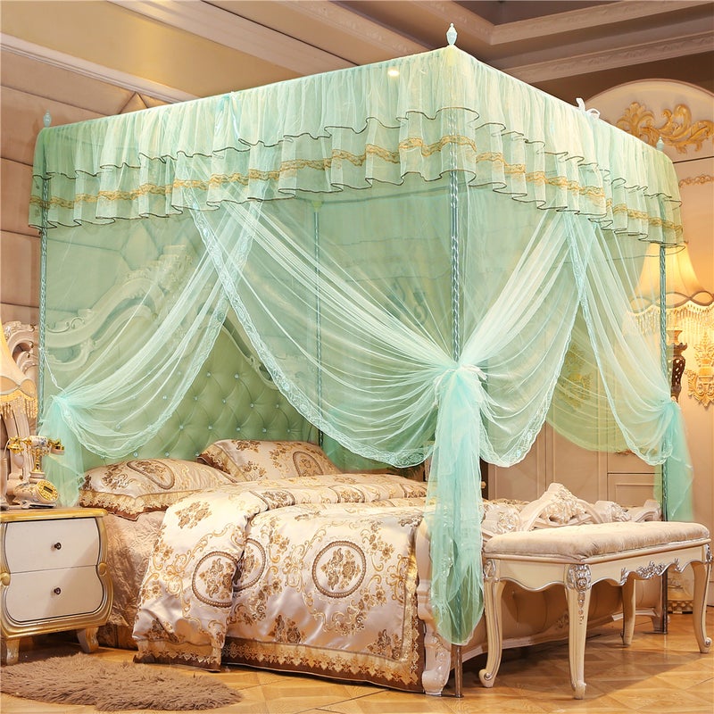 Three-Door Floor-Standing Palace Mosquito Net 1.35M1.5M 1.8M Encrypted Gauze Net Celebrity Mosquito Net Princess Style - Image 5