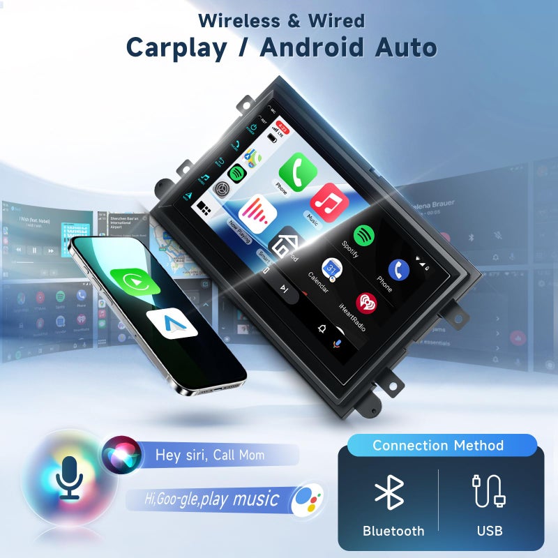 VECHTEL 4 Core+64G Android 13 Car Radio Stereo for Ford F150 F250 F350 2004-2014, 7 inch Touch Screen Car Stereo Wireless CarPlay Andriod Auto, Bluetooth, GPS, SWC, WiFi, FM, HD Backup Camera - Image 5