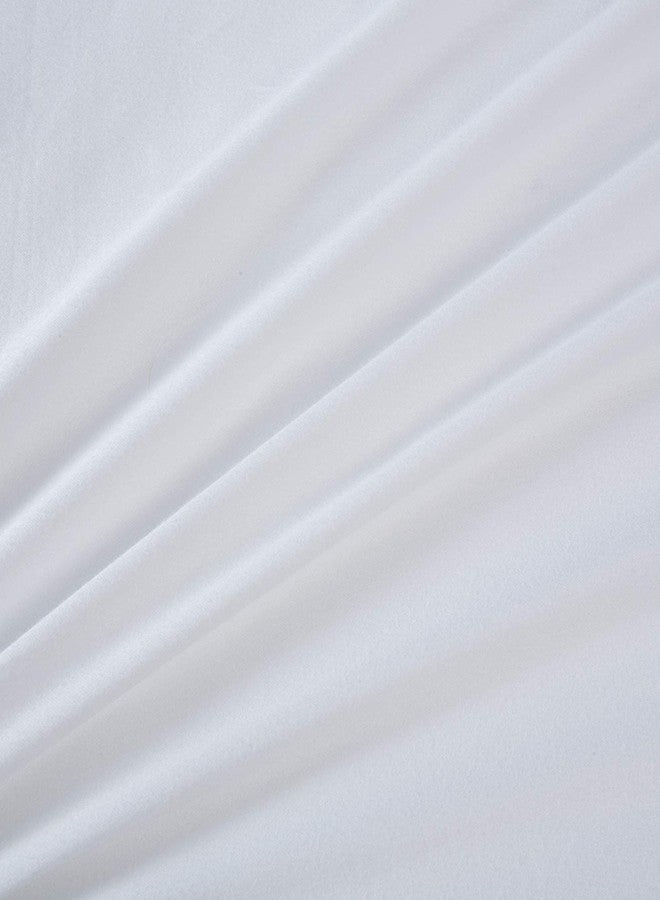 Meaning4 White Ties Bow Pillowcases Pure Cotton Queen Size 2 Pieces Solid’ - Image 2