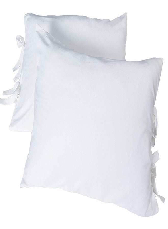 Meaning4 White Ties Bow Pillowcases Pure Cotton Queen Size 2 Pieces Solid’ - Image 5
