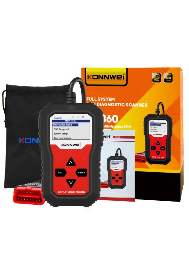 Konnwei ماسح ضوئي OBDII من KONNWEI لقراءة رموز الأعطال ومراقبة ضغط الإطارات وأداة تشخيص السيارات بديل لمرسيدس جميع السلاسل - Image 1