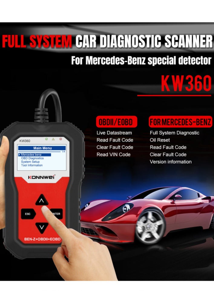 Konnwei ماسح ضوئي OBDII من KONNWEI لقراءة رموز الأعطال ومراقبة ضغط الإطارات وأداة تشخيص السيارات بديل لمرسيدس جميع السلاسل - Image 3