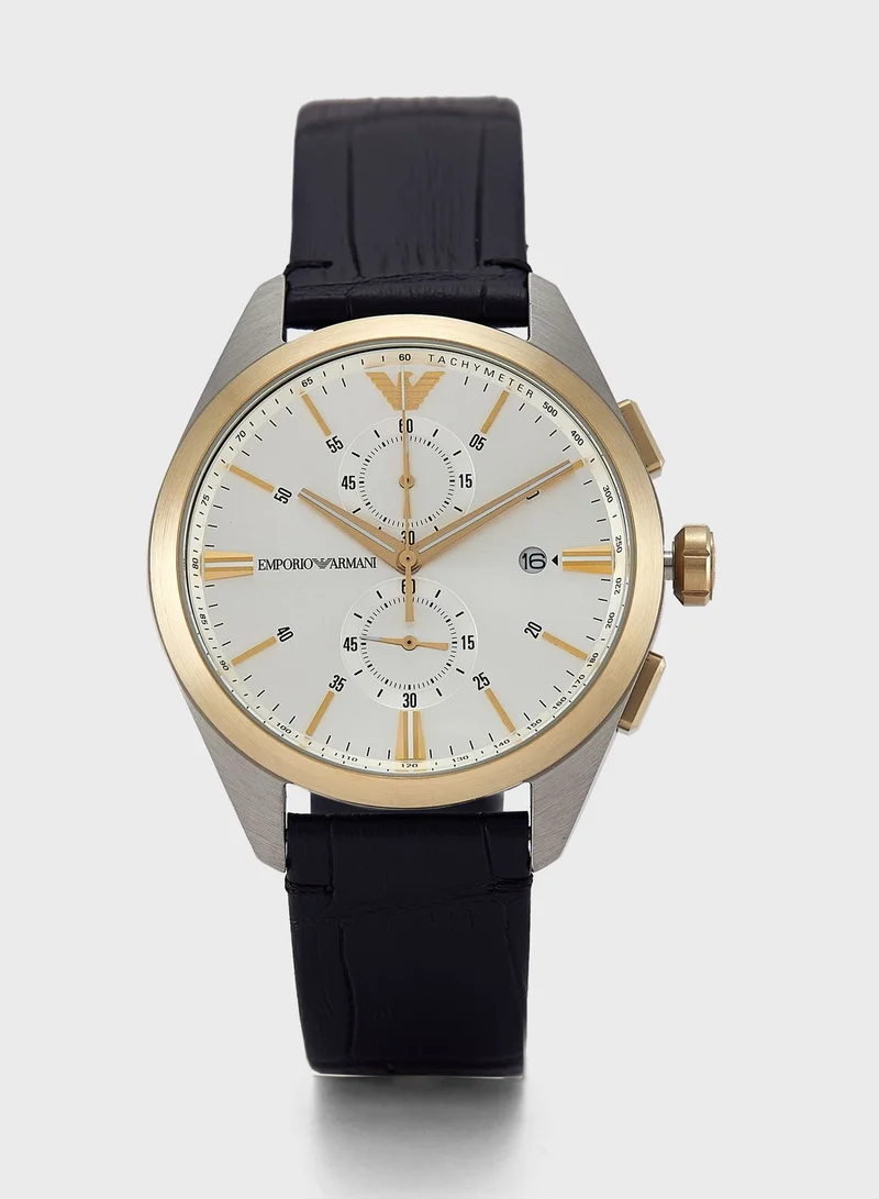 Analog Leather Strap Watch
