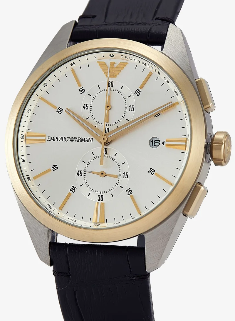 EMPORIO ARMANI Analog Leather Strap Watch