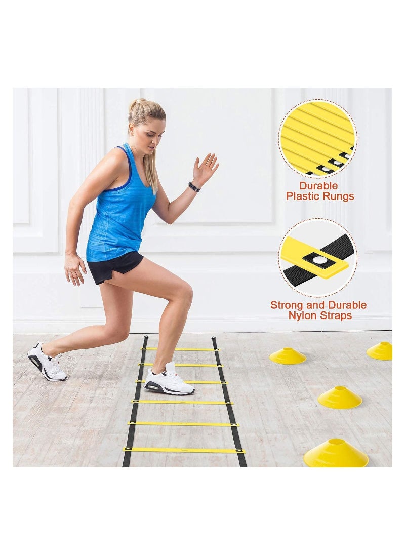 Arabest - Agility Ladder - Speed and Agility Training Equipment Set, Includes 6M Speed Ladder, Resistance Parachute, 4 Agility Hurdles, 12 Agility Cones for Soccer, Speed, Football, Exercise Training - Image 1