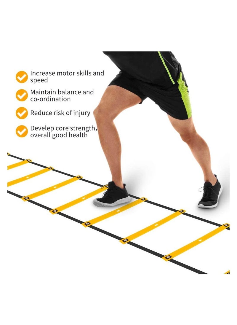 Arabest - Agility Ladder - Speed and Agility Training Equipment Set, Includes 6M Speed Ladder, Resistance Parachute, 4 Agility Hurdles, 12 Agility Cones for Soccer, Speed, Football, Exercise Training - Image 1