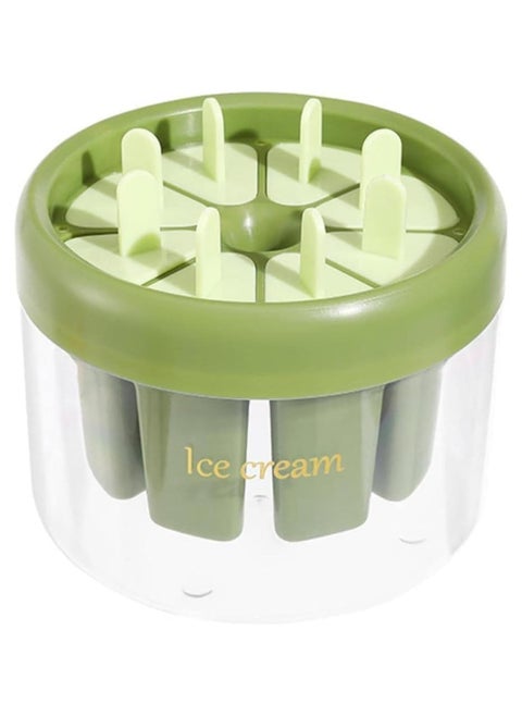 Yameem Popsicle Mold Set – 8-Piece Reusable DIY Ice Cream Maker for Kids | Easy-Release Pop Molds | Safe & Fun Homemade Popsicle Molds | Vibrant Green