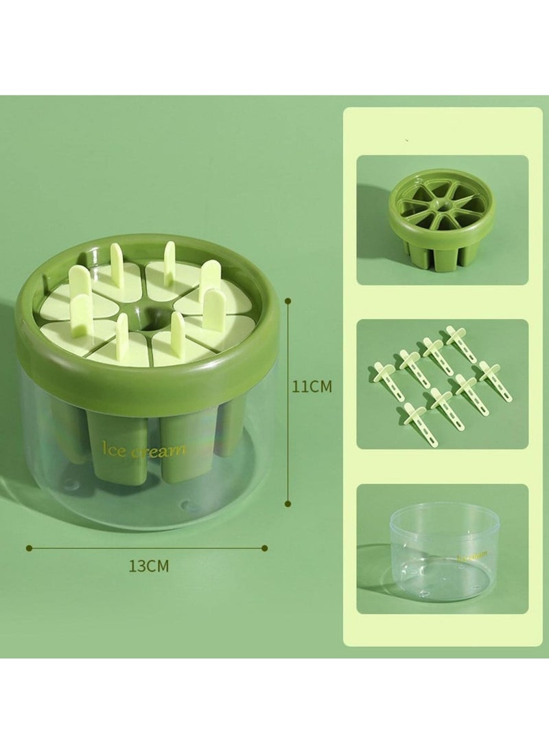 Yameem - Yameem Popsicle Mold Set – 8-Piece Reusable DIY Ice Cream Maker for Kids | Easy-Release Pop Molds | Safe & Fun Homemade Popsicle Molds | Vibrant Green - Image 1