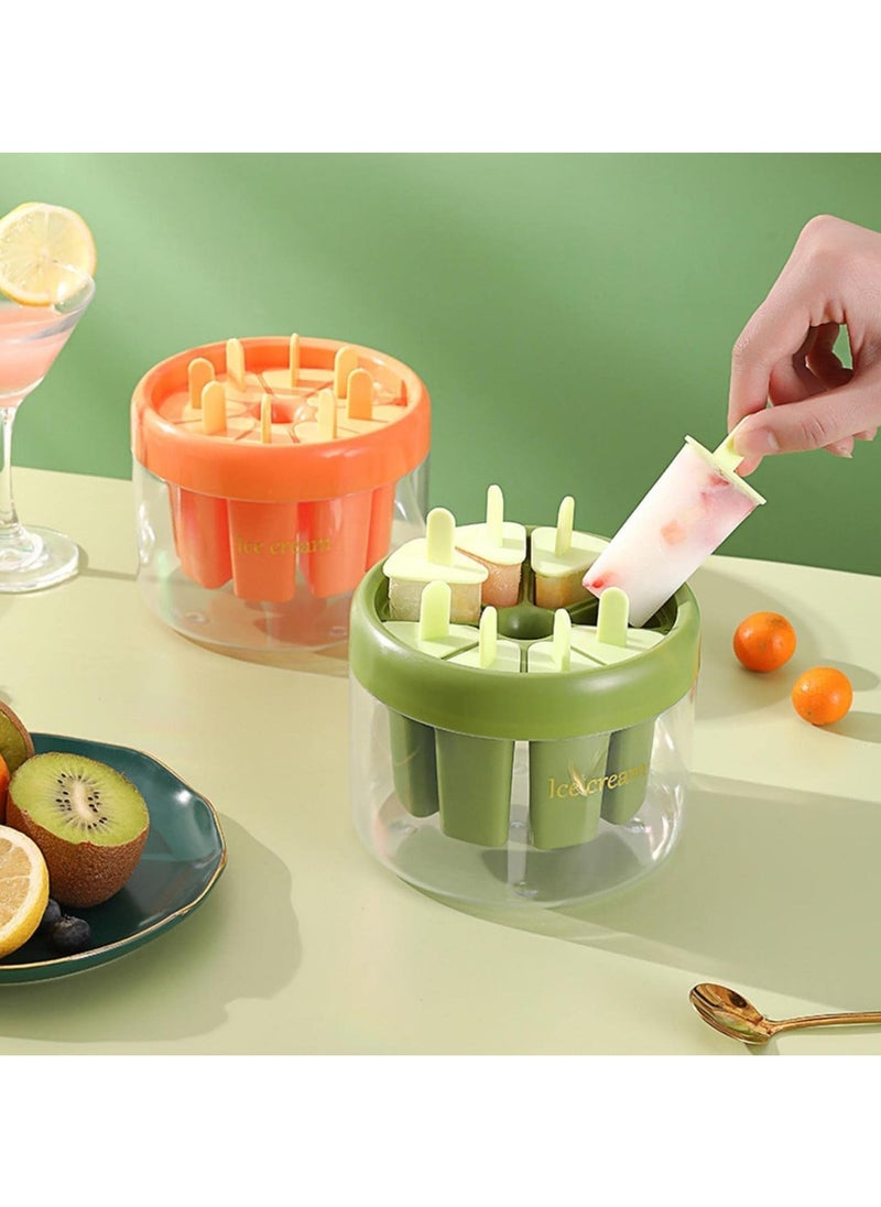 Yameem - Yameem Popsicle Mold Set – 8-Piece Reusable DIY Ice Cream Maker for Kids | Easy-Release Pop Molds | Safe & Fun Homemade Popsicle Molds | Vibrant Green - Image 1