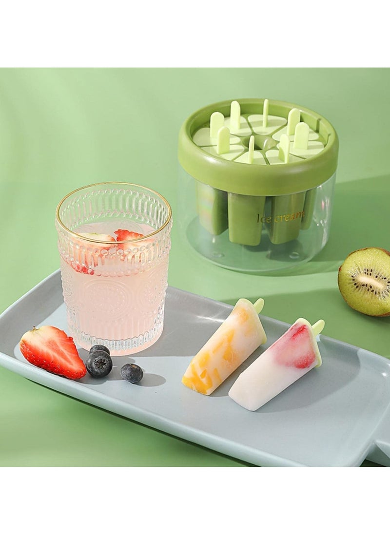 Yameem - Yameem Popsicle Mold Set – 8-Piece Reusable DIY Ice Cream Maker for Kids | Easy-Release Pop Molds | Safe & Fun Homemade Popsicle Molds | Vibrant Green - Image 1