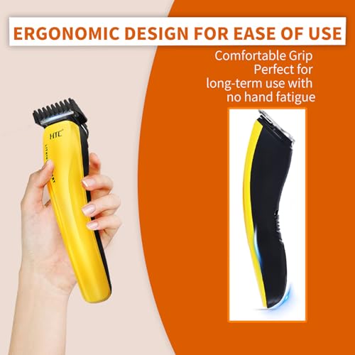 HTC Hair Clippers for Men, All-in-One Electric Razor and Beard Trimmer, Cordless, Quick Charging, User-Friendly(Yellow) - Image 5