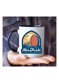 RYN 1pc UAE Souvenir Ceramic Coffee Mug - 11oz Abu Dhabi Landmarks Design, Dishwasher Safe, Ideal for Home, Office, Food Truck, Restaurant, and Travel Enthusiasts  - Image 4