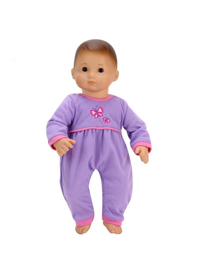 Sophia's Long Sleeve Embroidered Butterfly One Piece Bodysuit For 15 Inch Dolls Lavender - Image 3