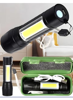 The Web Gear The Web Gear Mini Torch Lights Rechargeable LED Flashlight with COB Light Waterproof Portable LED COB Flashlight USB Rechargeable 3 Modes Clip Lights 