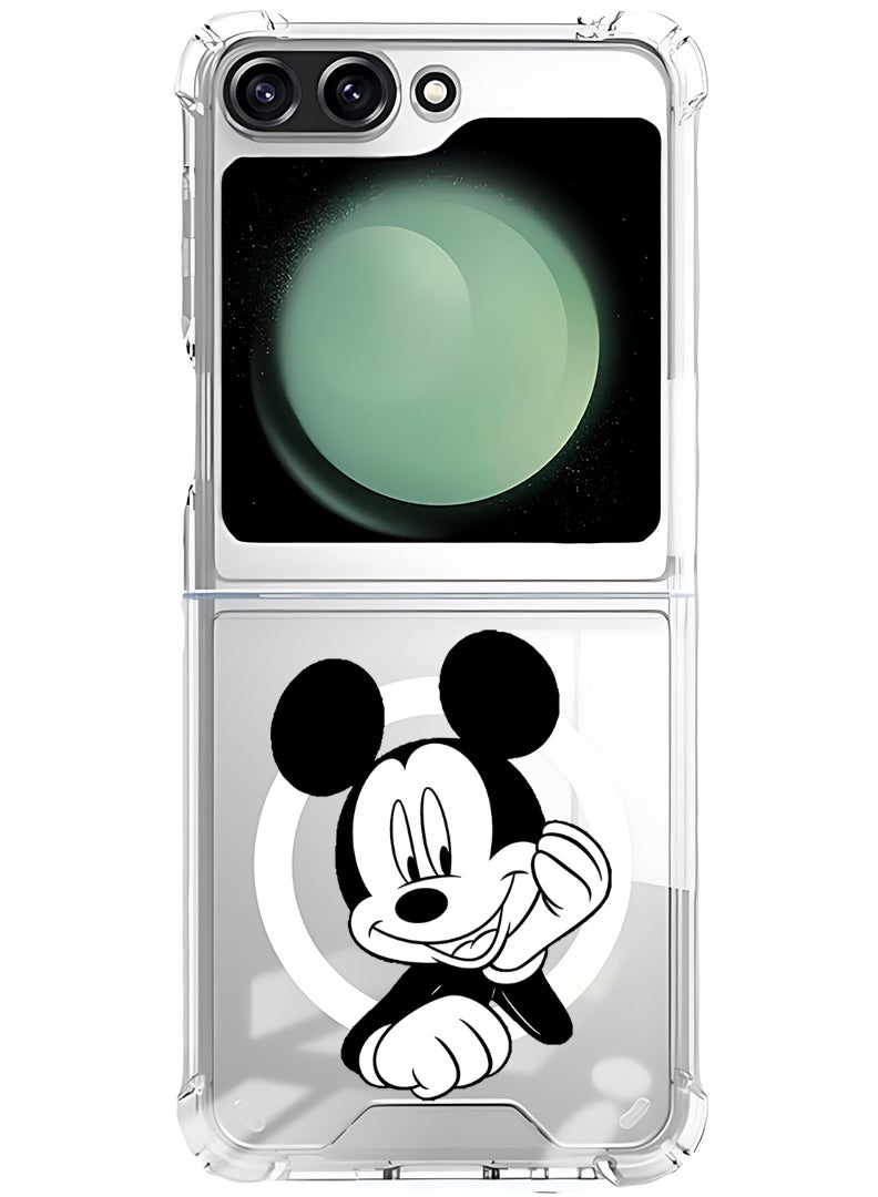 Theodor Magnetic Case for Samsung Galaxy Z Flip 5 Compatible with MagSafe Wireless Charging, Shockproof Phone Bumper Cover Mickey - Image 1