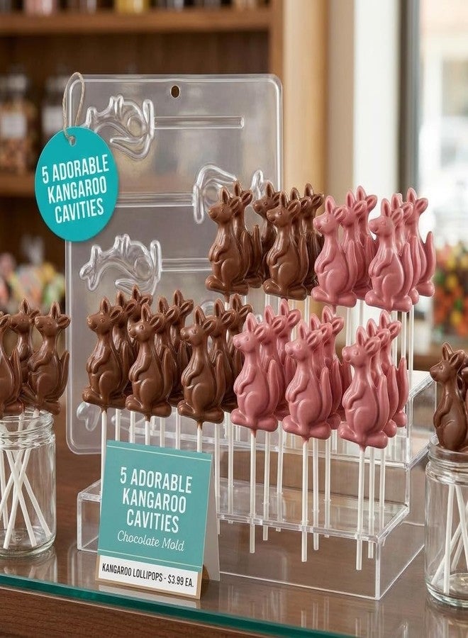Lollipops Kangaroo Lollipop Chocolate Candy Mold 252, 5 Cavities, Each Piece Approximately 1.8" x 3" - Image 2