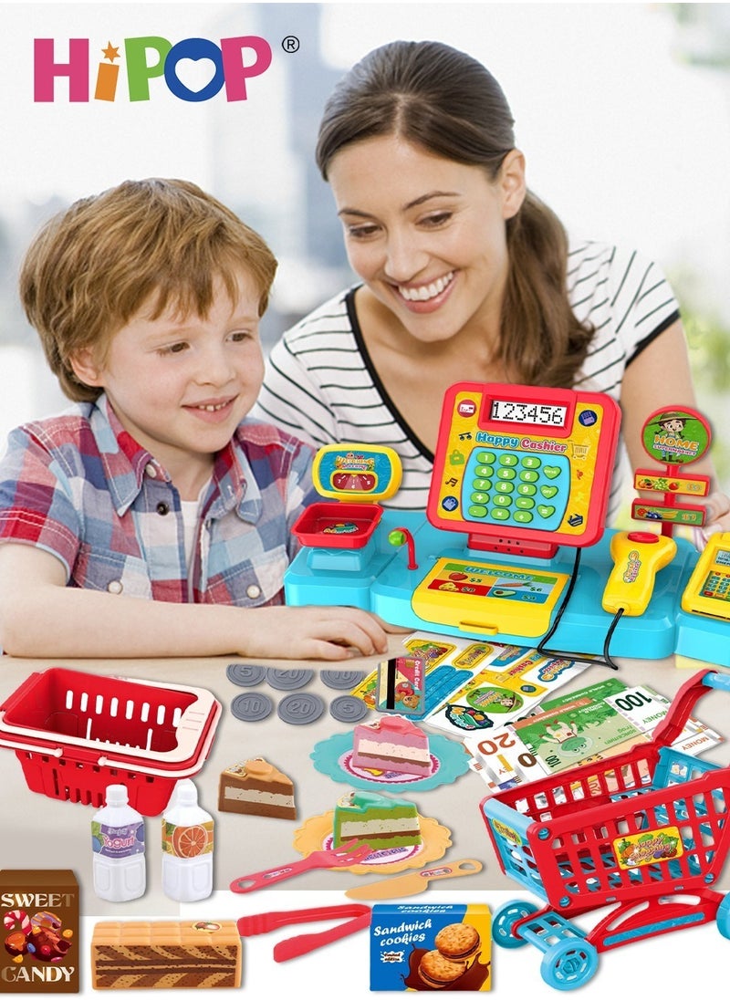 HIPOP Toy Cash Register for Kids,Simulate Real Shopping,Supermarket Children's Cash Register,Pretend Toy Gift for Toddlers Boys Girls  - Image 5