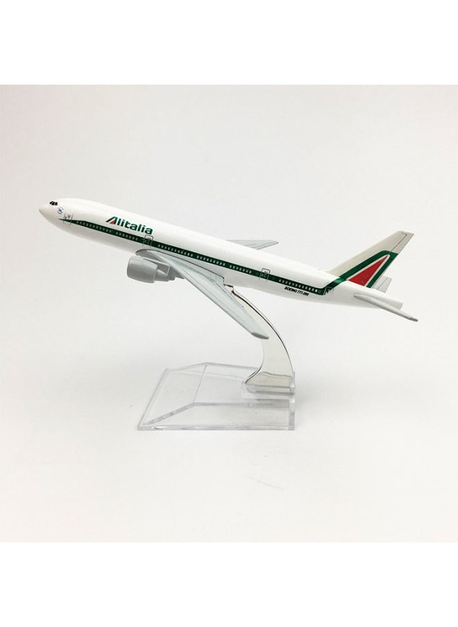 1:400 Civil Aviation Aircraft Model Alloy International Airbus Model Simulation Office Aircraft Model Ornaments-Color:Alitalia Boeing Boeing 777  - Image 1