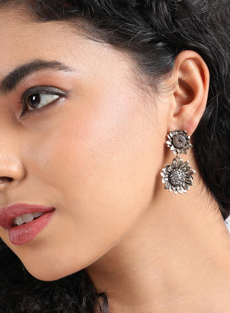 SOHI Sunflower Artificial Drop Earring Jewellery