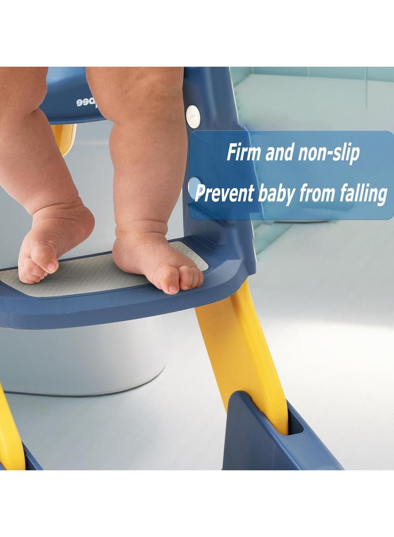 جورونب مقعد تدريب على النونية بسلم قابل للتعديل مقعد مرحاض للأطفال (أزرق) - Image 5