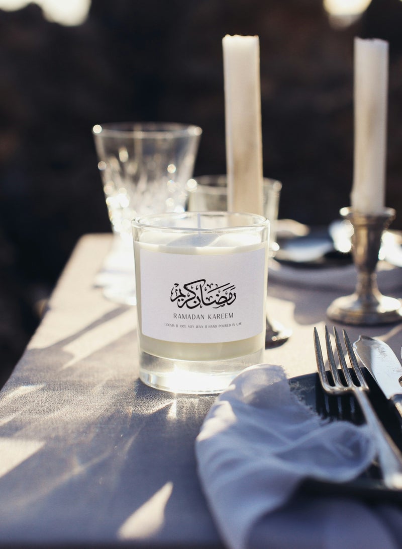 Serenova Ramadan Kareem Natural Soy Wax Scented Jar Candle  (Oud/Amber , 110g) - Image 4