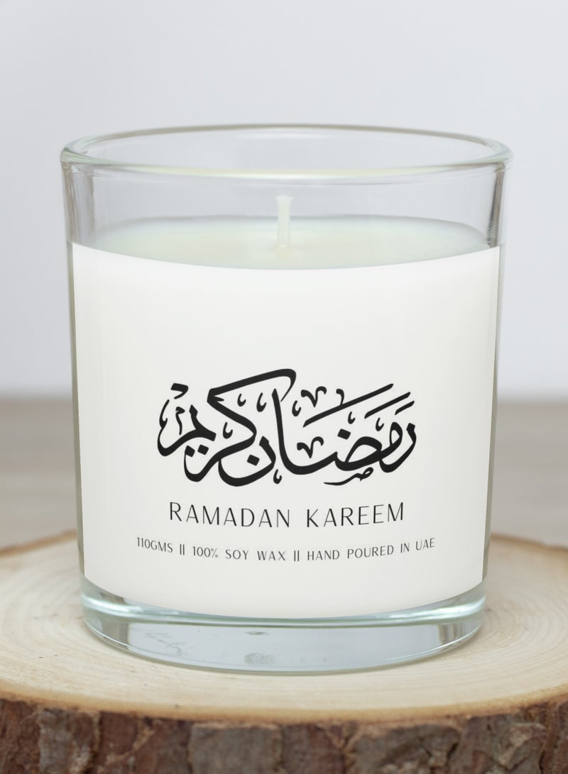 Serenova Ramadan Kareem Natural Soy Wax Scented Jar Candle  (Oud/Amber , 110g) - Image 1