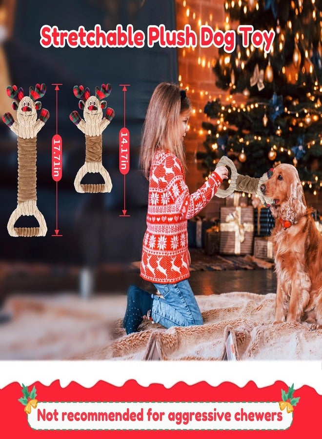 BWOGUE Christmas Dog Squeaky Toys, Stuffed Dog Chew Toy with Squeaker and Crinkle Paper for Teeth Cleaning for Small Medium Dogs and Puppy - Image 2