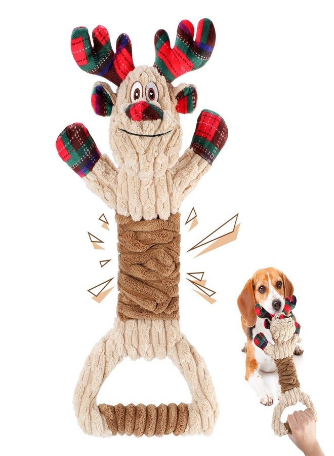 BWOGUE Christmas Dog Squeaky Toys, Stuffed Dog Chew Toy with Squeaker and Crinkle Paper for Teeth Cleaning for Small Medium Dogs and Puppy - Image 1