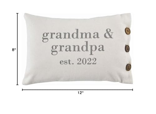 Mud Pie  Grandparents  Est. 2022 Pillow  12"" x 8""  1 Count (Pack of 1) - Image 2