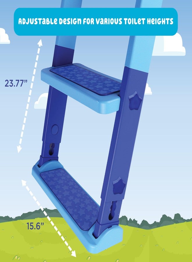 ginsey Bluey Step & Sit Potty Trainer; Secure Ladder for Kid-Safe Climbs to Potty; Fun Bluey Images on Cushioned Potty Seat; Adjustable Ladder Height; Removable Seat for Cleaning; Folds for Storage - Image 5